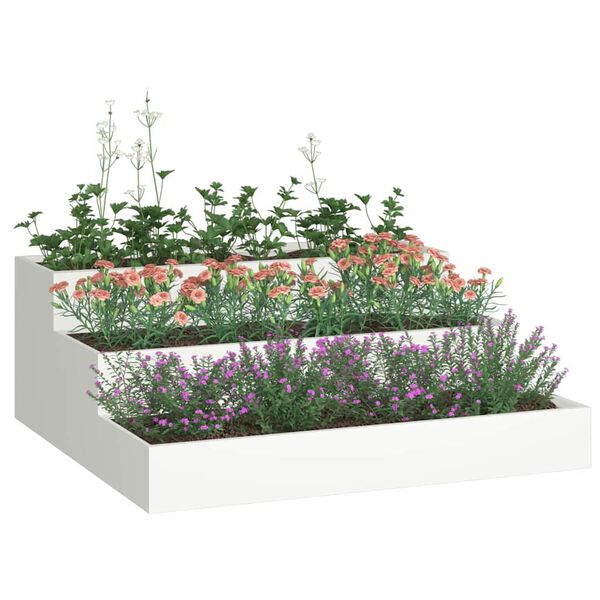 vidaXL Vaso da giardino Bianco 90 x 90 x 35 cm