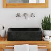 vidaXL Lavello 45x30x12 cm Marmo Lucido Nero