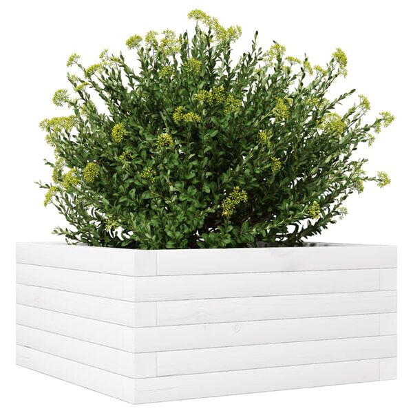 vidaXL Fioriera da Giardino Bianca 50x50x23 cm Legno Massello di Pino