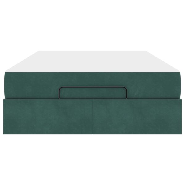 vidaXL Struttura letto con materasso con materasso 2 pcs Verde Velluto