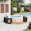 vidaXL Bordo per Spa Nero in Polyrattan e Legno Massello di Acacia