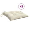 vidaXL Cuscini per Sedia 6 pz Bianco Crema 50x50x7cm in Tessuto Oxford