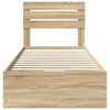 vidaXL Struttura del letto con cassetto Rovere Sonoma 90 x 200 cm