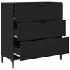 vidaXL Credenza con cassetto Nero 79,5 x 33 x 82 cm Legno multistrato
