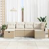 vidaXL Set di divani con cuscino 6 pcs Beige e Crema polyrattan