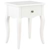 vidaXL Comodino Bianco 40x30x50 cm in Legno Massello di Pino