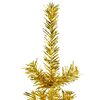 vidaXL Albero Natale Artificiale Sottile a Metà con Supporto Oro 120cm
