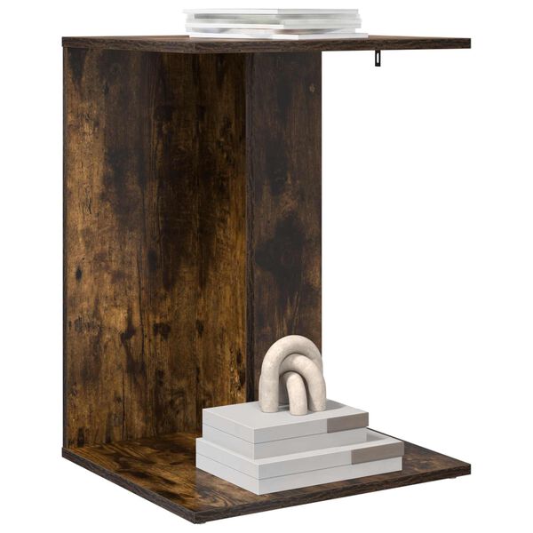 vidaXL Tavolo laterale Rovere fum&eacute; 45 x 40 x 62,5 cm Legno multistrato