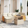 vidaXL Set Divani da Giardino 7 pz con Cuscini Beige in Polyrattan