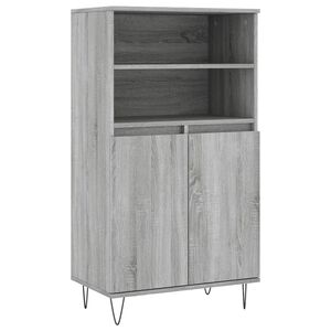 vidaXL Credenza Grigio Sonoma 60x36x110 cm in Legno Multistrato