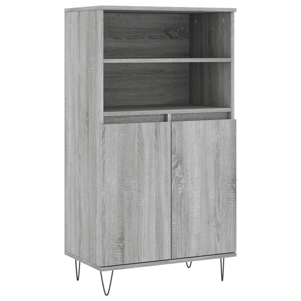 vidaXL Credenza Grigio Sonoma 60x36x110 cm in Legno Multistrato