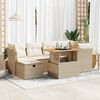 vidaXL Set Divani da Giardino 7 pz con Cuscini Beige Polyrattan Acacia