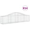 vidaXL Cesti Gabbioni ad Arco 14 pz 200x30x40/60 cm Ferro Zincato
