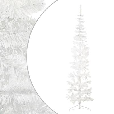 vidaXL Albero Natale Artificiale Sottile a Metà Supporto Bianco 240 cm