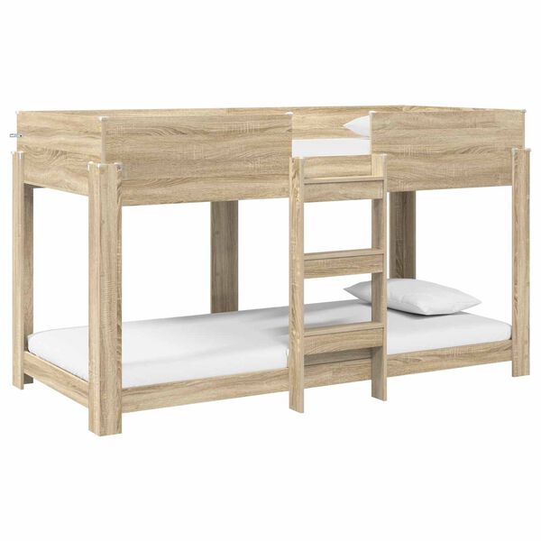 vidaXL Letto a Castello per Bambini Rovere Sonoma 100 x 190 cm
