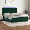 vidaXL Letto a Molle con Materasso e LED Verde Scuro 180x200cm Velluto