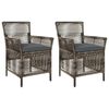 vidaXL Sedia da esterno 2 pz Grigio e Grigio Scuro polyrattan