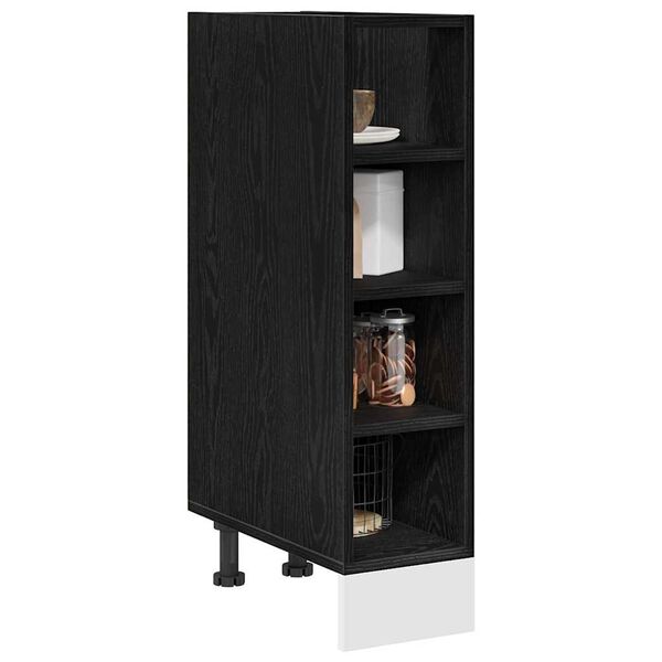 vidaXL Base per Cucina con lo scaffale Rovere nero 20 x 44,5 x 81,5 cm