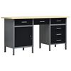 vidaXL Banco da Lavoro Nero 160x60x85 cm in Acciaio