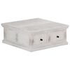 vidaXL Tavolino da Salotto Bianco 70x70x30 cm Legno Massello di Mango