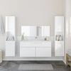 vidaXL Set Mobili da Bagno 4 pz Bianco Lucido in Legno Multistrato