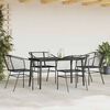 vidaXL Set Mobili da Pranzo per Giardino 5 pz Nero Polyrattan Vetro