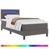 vidaXL Letto a molle con testiera Grigio 90 x 190 cm Pelle sintetica