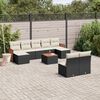 vidaXL Set Divani da Giardino 10pz con Cuscini in Polyrattan Nero