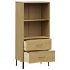 vidaXL Libreria 2 Cassetti Marrone 60x35x128,5 cm Legno Massello OSLO