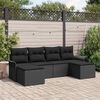 vidaXL Set Divano da Giardino con archiviazione 6 pcs Nero polyrattan