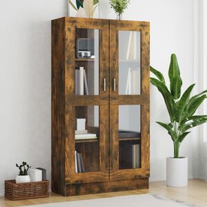 vidaXL Mobile Vetrina Rovere Fumo 82,5x30,5x150cm in Legno Multistrato