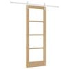vidaXL Porta scorrevole 73,5 x 198,5 cm Legno massello di pino e vetro