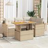 vidaXL Set Divano da Giardino 5 pz con Cuscini Beige Polyrattan Acacia