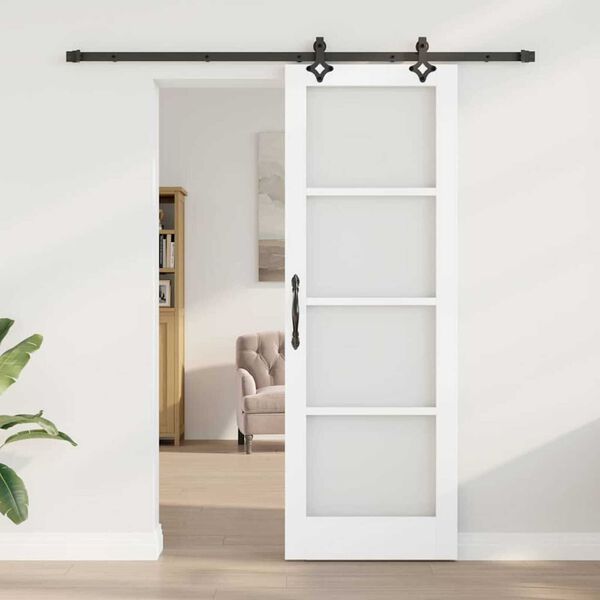 vidaXL Porta scorrevole ORKDAL Bianco e Nero 73,5 x 211 cm