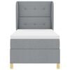 vidaXL Letto con molle e materasso Grigio Scuro 90x190 cm Tessuto