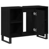 vidaXL Mobile da Bagno Nero 80 x 33 x 60 cm Legno multistrato