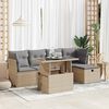 vidaXL Set Divano da Giardino 6 pz con Cuscini Beige in Polyrattan