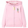 vidaXL Felpa con Cappuccio e Cerniera da Bambina Rosa Brillante 92