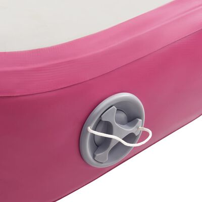 vidaXL Tappetino Ginnastica Gonfiabile con Pompa 400x100x15cm PVC Rosa