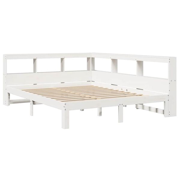 vidaXL Letto Libreria senza Materasso Bianco 150x200 cm Legno di Pino
