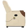 vidaXL Poltrona Alzapersona Massaggiante Reclinabile Crema in Tessuto