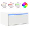 vidaXL Comodini a Parete con Luci LED 2 pz Bianchi