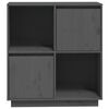 vidaXL Credenza Grigia 74x35x80 cm in Legno Massello di Pino