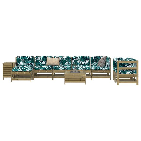 vidaXL Set Divani da Giardino 10 pz in Legno Impregnato di Pino