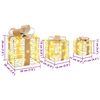 vidaXL Scatola Regalo 3 pcs Bianco caldo 20 x 20 x 20 cm PET