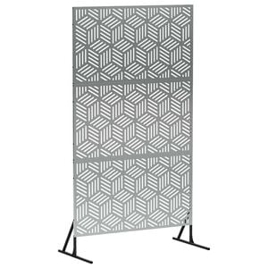 vidaXL Schermo per Privacy 100 x 50 x 180 cm Acciaio zincato Argento