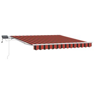vidaXL Tenda da Sole Manuale con LED 300x250cm Arancione e Marrone