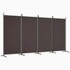 vidaXL Divisorio a 4 Pannelli Marrone 346x180 cm in Tessuto
