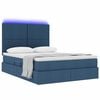vidaXL Letto con contenitore e LED con led Blu 140 x 200 cm Poliestere
