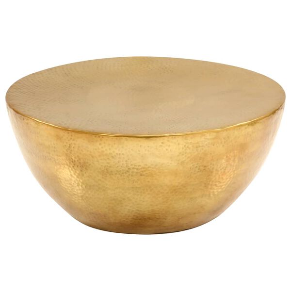 vidaXL Tavolino da Salotto in Alluminio Martellato 70x30 cm Ottone